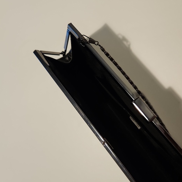 Black Clutch with Removable Chain - Picture 2 of 3